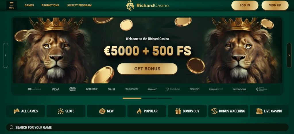 Richard Casino slot games selection