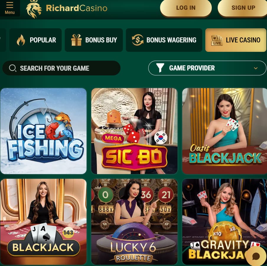 Richard Casino mobile deposit screen